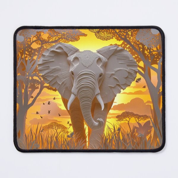 Item preview, African Elephant Walking Through Savannah at Sunset designed and sold by VividDreamsArt.