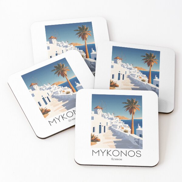 Artikelvorschau, Eine Vintage Illustration von Mykonos - Griechenland entworfen und verkauft von GoodOldVintage.