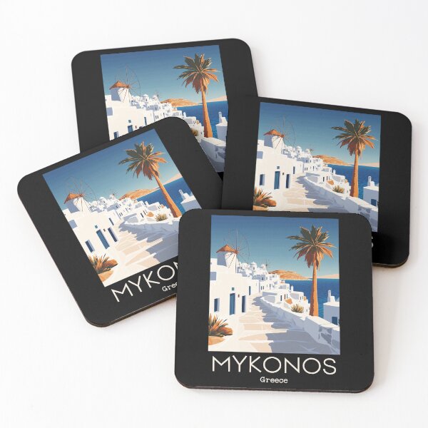 Artikelvorschau, Eine Vintage Illustration von Mykonos - Griechenland entworfen und verkauft von GoodOldVintage.