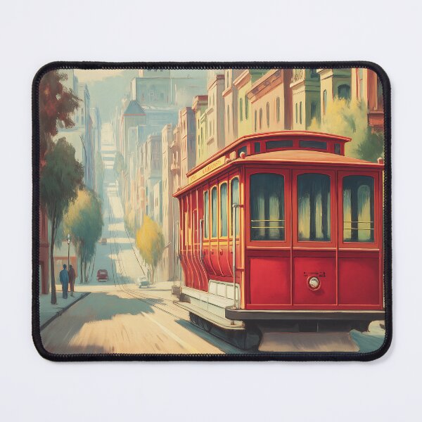 Item preview, Vintage San Francisco Trolley Travel Poster designed and sold by Boddicca.