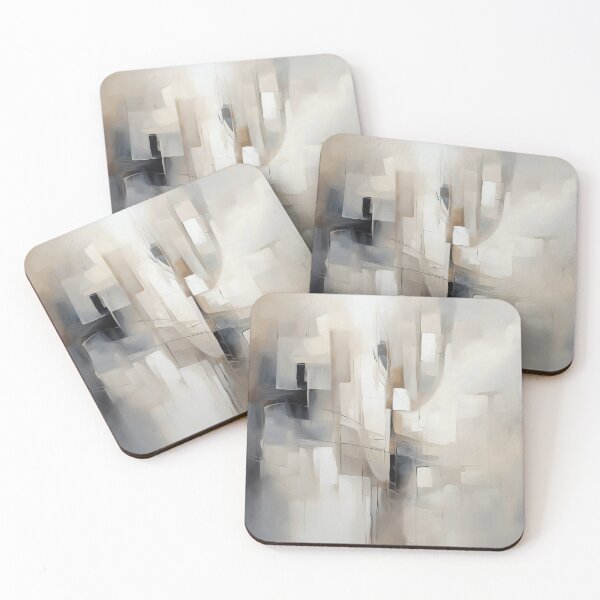 Item preview, Neutral Abstract Art Print, Modern Art, Grey, Beige and White Brushstrokes Art by Synplus designed and sold by synplus.