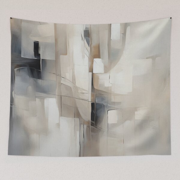 Item preview, Neutral Abstract Art Print, Modern Art, Grey, Beige and White Brushstrokes Art by Synplus designed and sold by synplus.