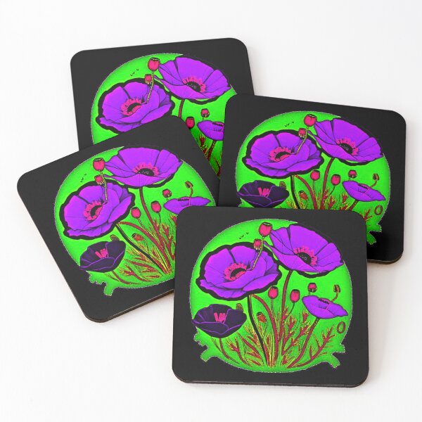 Item preview, Purple Poppy Flower Art Print - no edge sticker designed and sold by Earth Nature Creations.