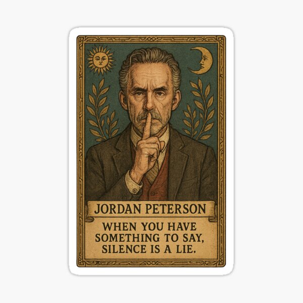 Aperçu de l'œuvre Affiche avec citation de Jordan Peterson : « Le silence est un mensonge » créée et vendue par TheoVerse.