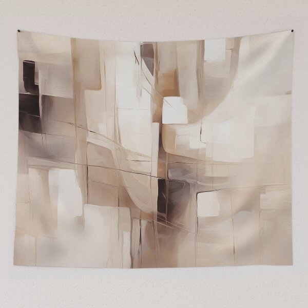 Item preview, Neutral Abstract Art Print, Modern Art, Brown, Beige and White Brushstrokes Art by Synplus designed and sold by synplus.