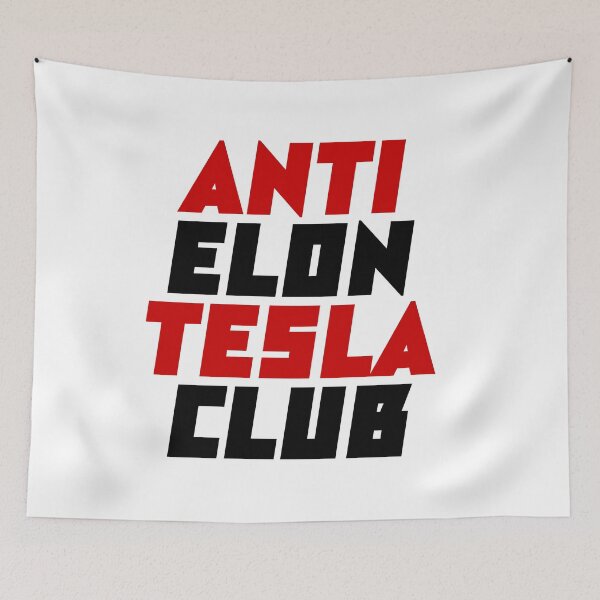 Item preview, anti elon tesla club, tesla font style  designed and sold by BrightNook.