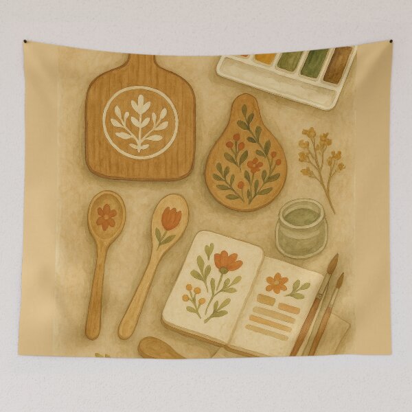 Item preview, Hand Painted Folk Art Kitchen Tools designed and sold by Lacritsa .