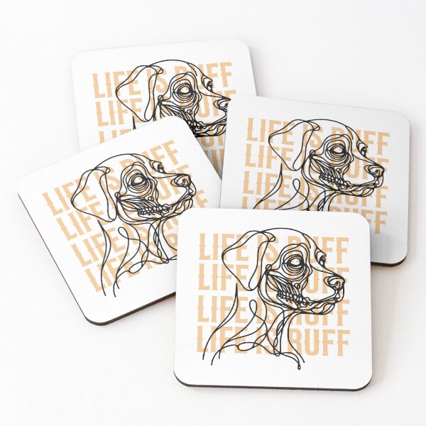 Item preview, Life is Ruff Minimal Dog Line Art designed and sold by Tiendita-Arroyo.