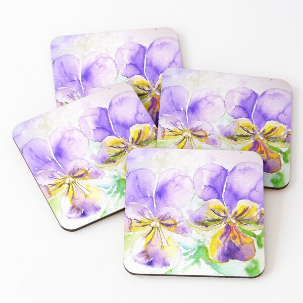 Item preview, Viola Watercolor Painting Purple Flower Pansy designed and sold by Sarah  Rajkotwala.