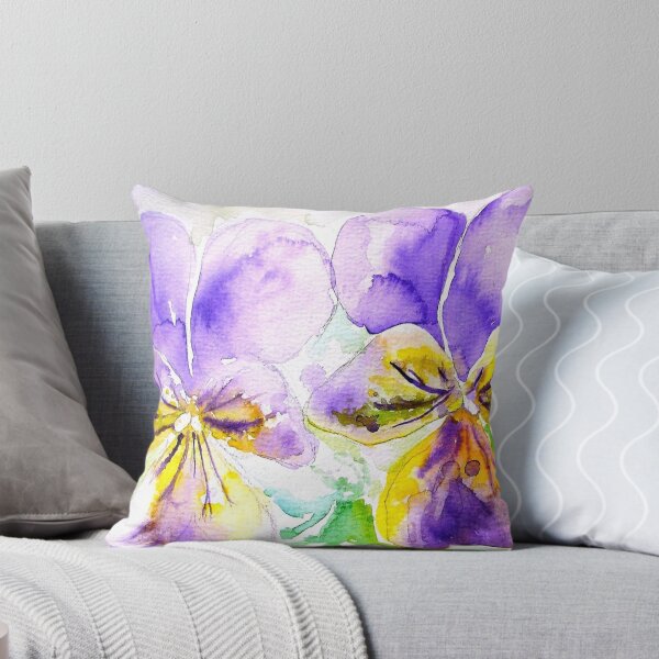 Item preview, Viola Watercolor Painting Purple Flower Pansy designed and sold by Sarah  Rajkotwala.