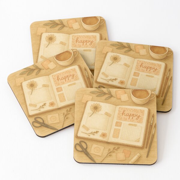 Item preview, Cozy Scrapbook Journal and Coffee Flat Lay designed and sold by Lacritsa .