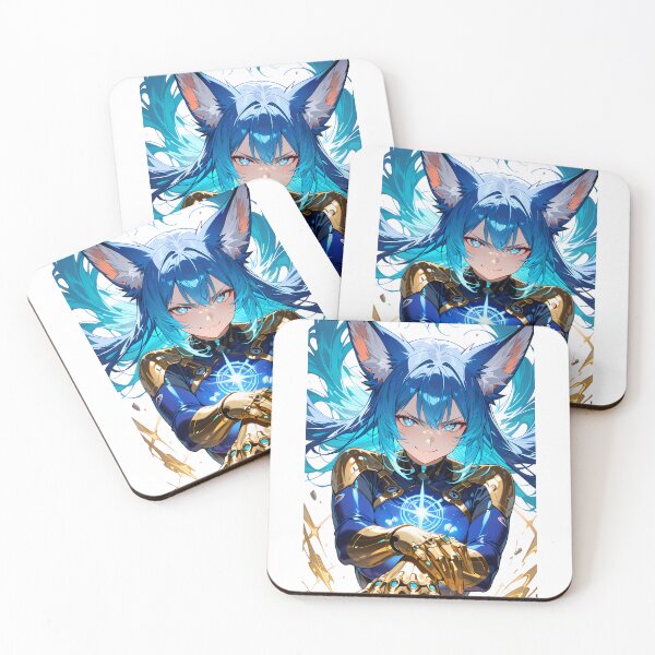 Item preview, Cyber Furry Warrior Girl with Blue Hair sonic designed and sold by LunattaStore.