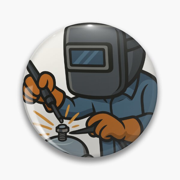 Item preview, Warning Sticker with Cartoon Welder & Robot Head designed and sold by Ruletattoo.