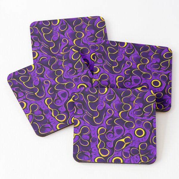 Item preview, Organic Waves – Abstract Fluid Art in Purple and Yellow designed and sold by Arte Zen.