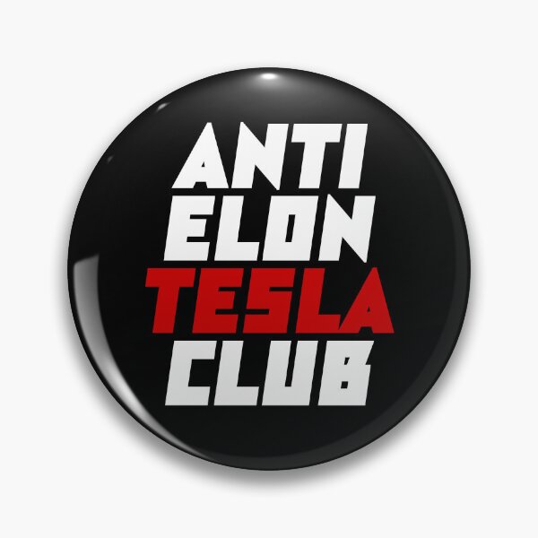 Item preview, anti elon tesla club, tesla font style white designed and sold by BrightNook.