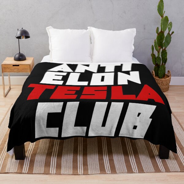 Item preview, anti elon tesla club, tesla font style white designed and sold by BrightNook.