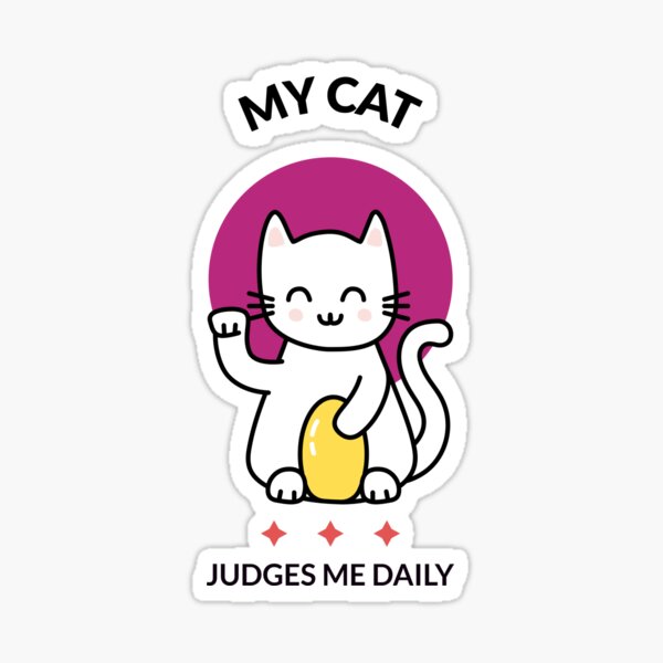Vista previa del artículo con la obra «Mi gato me juzga a diario», diseñado y vendido por JbbArtfulTees.