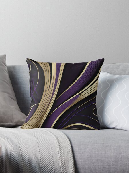 Item preview, Lavish Purple and Gold Abstract Lines designed and sold by PaintbrushPlace.
