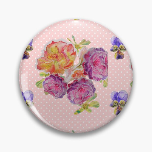 Artikelvorschau, Rose Aquarell Pastell Rosa Spot Chintz Cottage Core Retro Vintage entworfen und verkauft von Sarah  Rajkotwala.