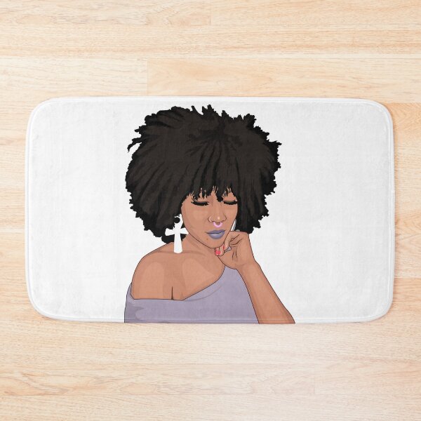 Item preview, Afrocentric Beauty with Ankh Earring Portrait Inner Peace Is Real Beauty (White Background) designed and sold by K3DreamKreations .