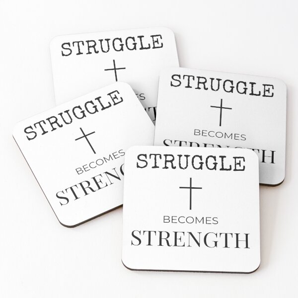 Item preview, Struggle Becomes Strength - Christian Faith Quote with Cross designed and sold by Royalty Allure.