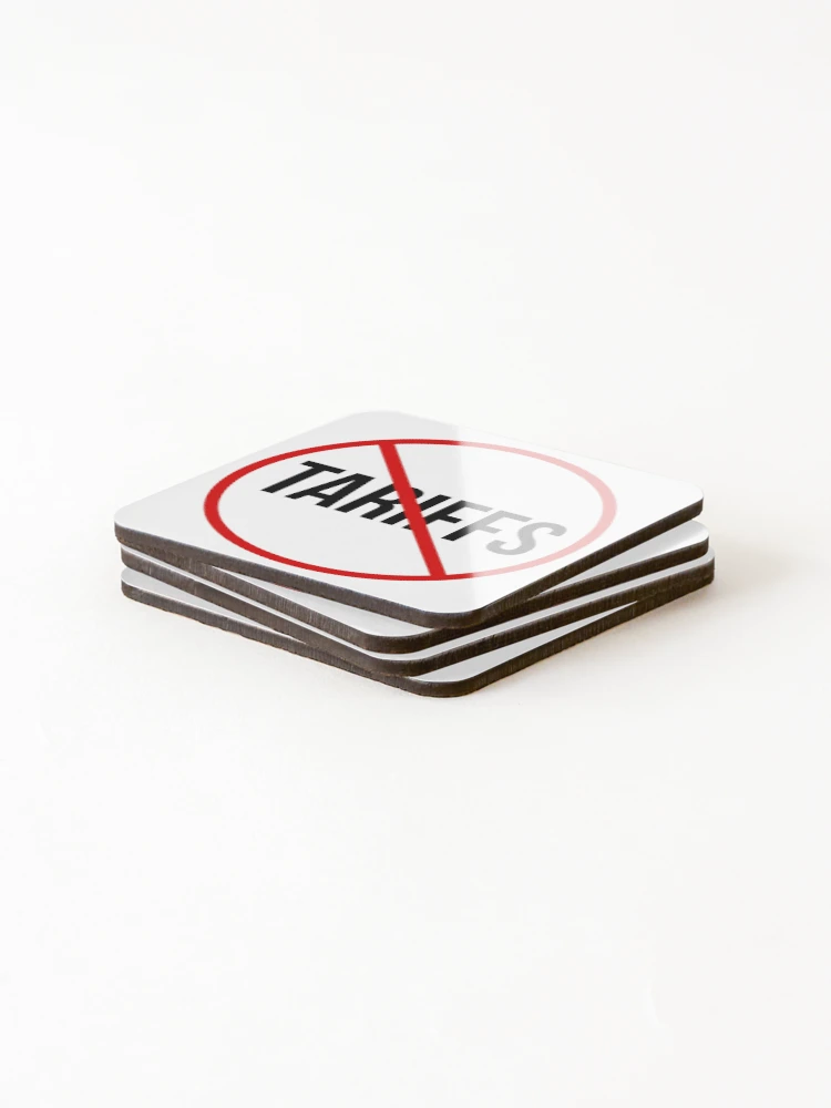 Thumbnail 4 of 5, Coasters (Set of 4), Against tariffs  designed and sold by Rachel the Artist .