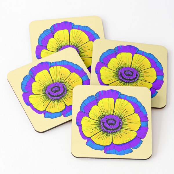 Item preview, Purple Flower Art Stickers -  Flower Art Pattern designed and sold by Earth Nature Creations.