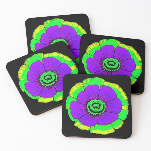 Item preview, Purple Flower Art Stickers -  Flower Art Pattern designed and sold by Earth Nature Creations.