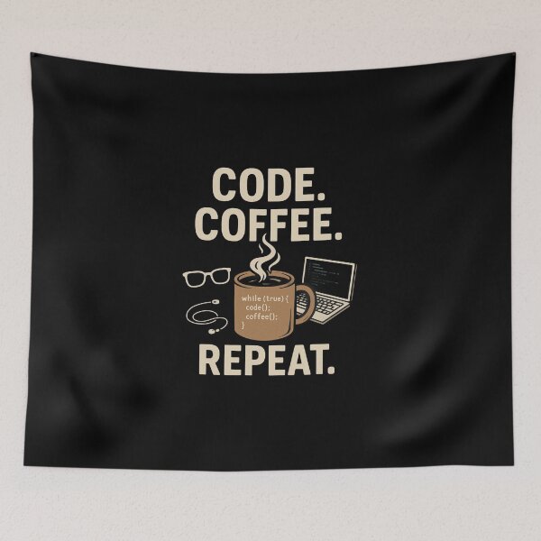 Item preview, Code. Coffee. Repeat – For Programmers & Caffeine Lovers designed and sold by Dokak Shop.