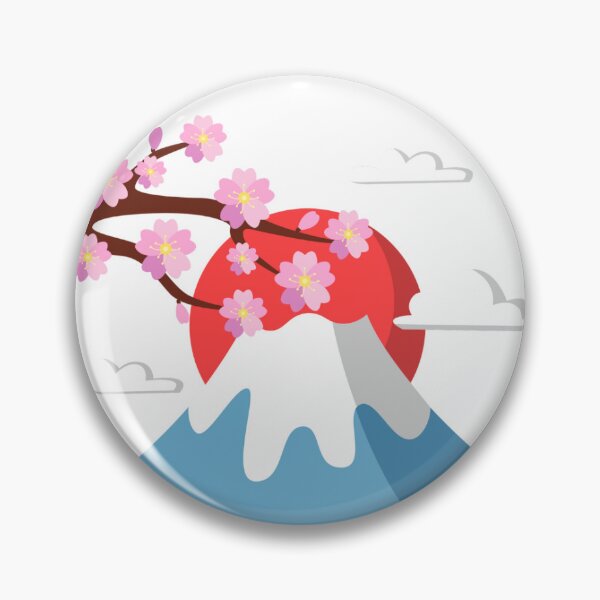Item preview, Mount Fuji with Sakura Blossom and Rising Sun – Japanese Minimalist Art designed and sold by modyrn.