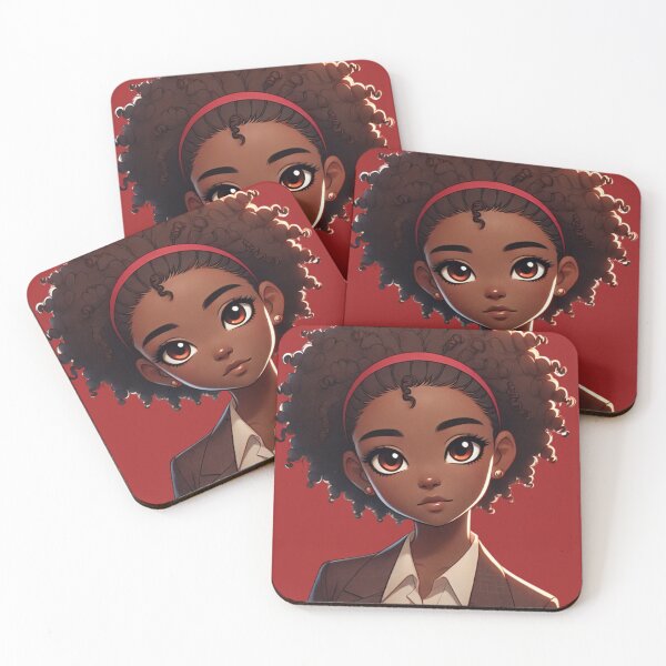 Item preview, Afrocentric Anime girl designed and sold by Uluvet Design Studio.