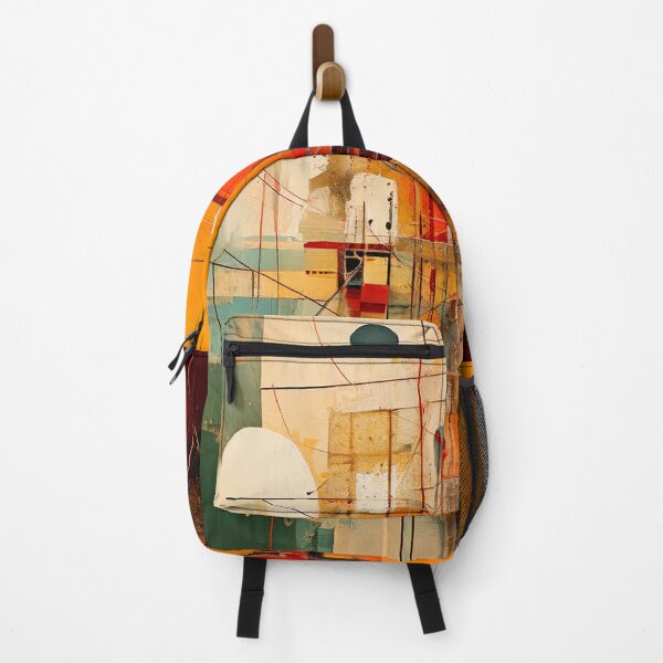 Item preview, Vintage Abstract Painting – Warm Earth Tones & Geometric Shapes – Thick Paint Modern Art designed and sold by CattlettArt.