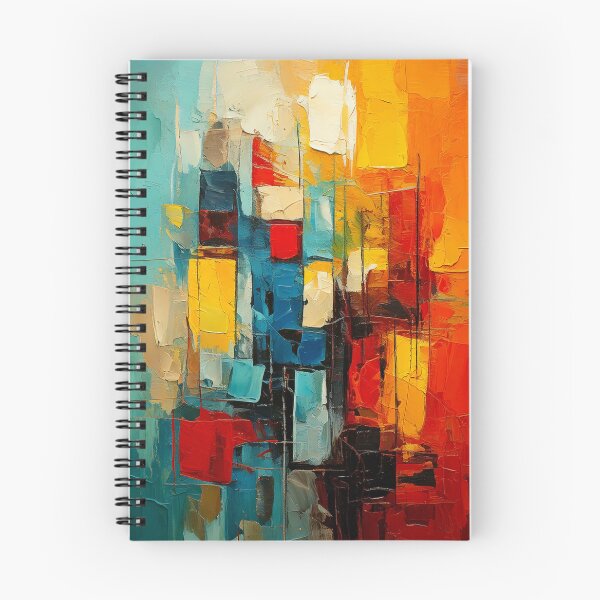 Item preview, Colorful Vintage Abstract Painting – Geometric Shapes & Thick Textured Paint – Retro Modern Art designed and sold by CattlettArt.