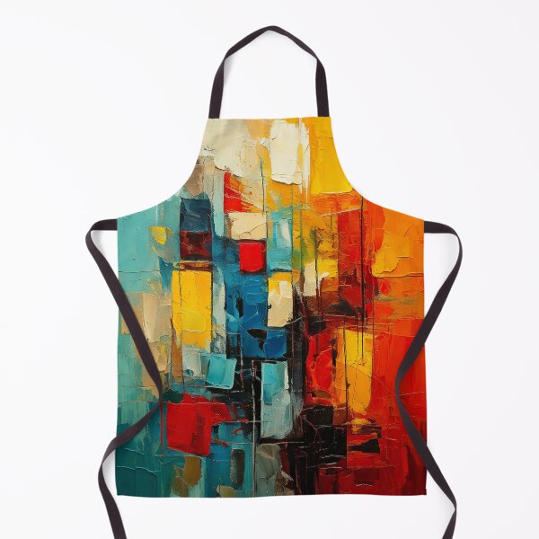 Item preview, Colorful Vintage Abstract Painting – Geometric Shapes & Thick Textured Paint – Retro Modern Art designed and sold by CattlettArt.