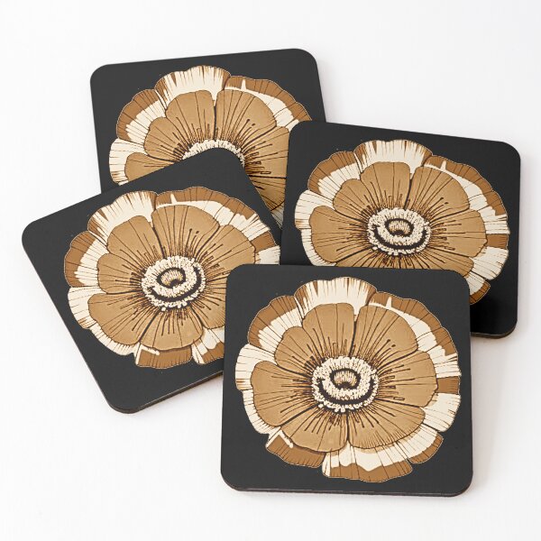 Item preview, Sepia Flower Art Stickers -  Flower Art Pattern designed and sold by Earth Nature Creations.