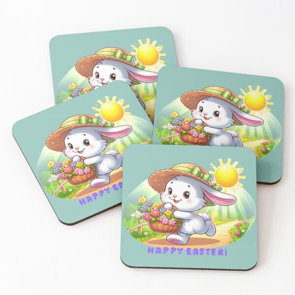 Item preview, Joyful Easter Bunny with Floral Basket designed and sold by icyani2024.