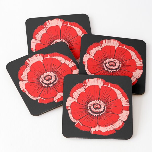 Item preview, Red Flower Art Stickers -  Flower Art Pattern designed and sold by Earth Nature Creations.