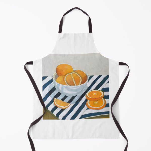 Item preview, Oranges on blue striped cloth designed and sold by Daniella  D’Cruz.