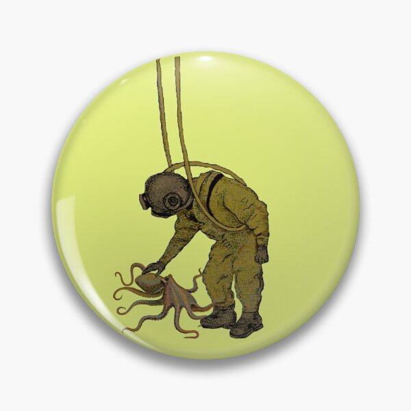 Item preview, Vintage Diver with a Diving Helmet and an Octopus URM designed and sold by urmaddad.