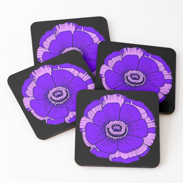 Item preview, Purple Flower Art Stickers -  Flower Art Pattern designed and sold by Earth Nature Creations.