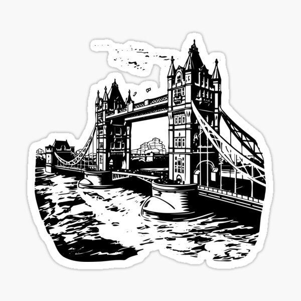 Item preview, Tower Bridge London Thames River Skyline Suspension designed and sold by inkoutninja.