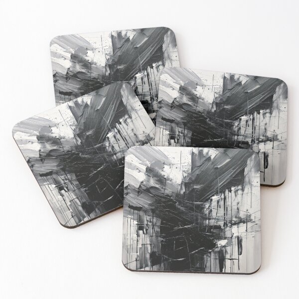 Item preview, Black and White Abstract Art – Expressive Thick Paint – Modern Monochrome Texture designed and sold by CattlettArt.