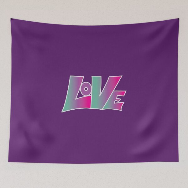 Item preview, Love turq purp pink grey designed and sold by Leanne Karlstrom.