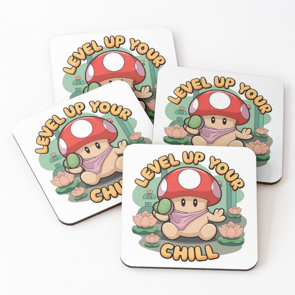Item preview, Level Up Your Chill Cute Mushroom Gamer Sticker with Lotus Flowers designed and sold by InsightA.