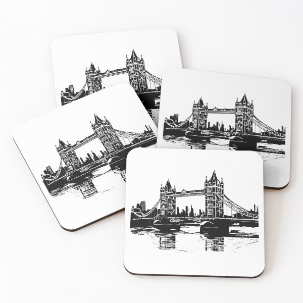 Item preview, Tower Bridge London Thames River Skyline Suspension designed and sold by inkoutninja.