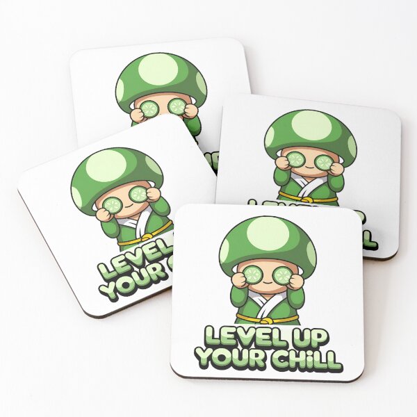 Item preview, Level Up Your Chill Cute Green Mushroom Spa Day Sticker.Gamer sticker  designed and sold by InsightA.