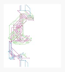 BOAC Route Map 1966 Abstract Photographic Print