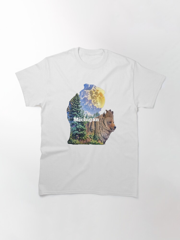 Thumbnail 3 of 7, Classic T-Shirt, Michigan Bear in the forest designed and sold by Ladyinthemitten.