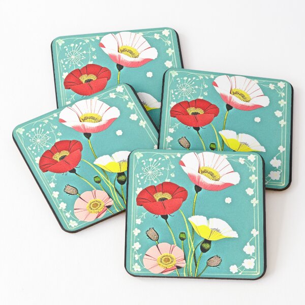 Item preview, Retro Flower Art Stickers -  Flower Art Pattern designed and sold by Earth Nature Creations.