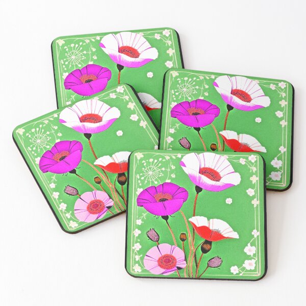 Item preview, Retro Flower Art Stickers -  Flower Art Pattern designed and sold by Earth Nature Creations.